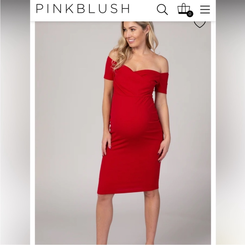 Pink blush maternity dress.